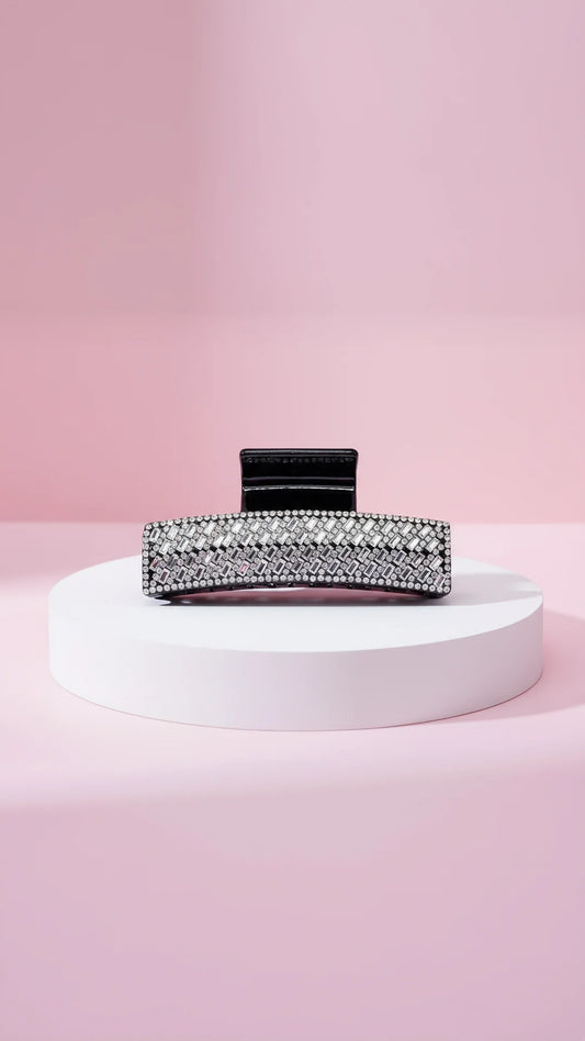 Mirrored Crystal Oblong Hair Clamps Pack of 12