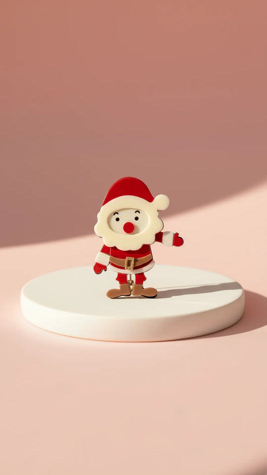 Acrylic Santa Claus Festive Brooch
