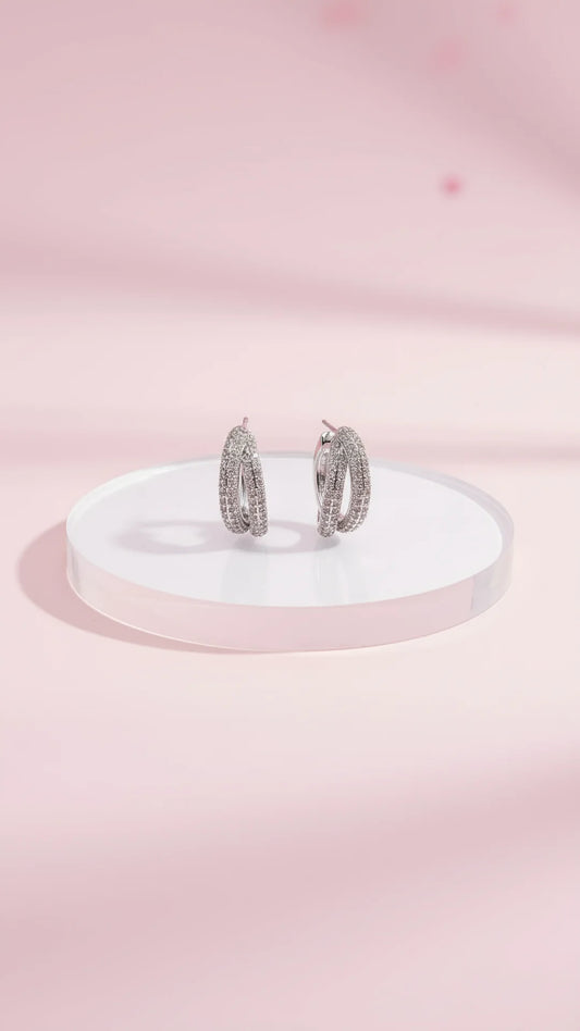 Huggie Micro Pav Crystal Pavé Earrings