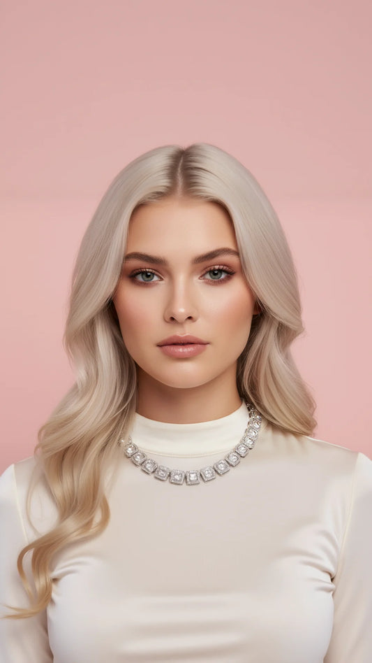 Square Crystal Iced Out Square Necklace