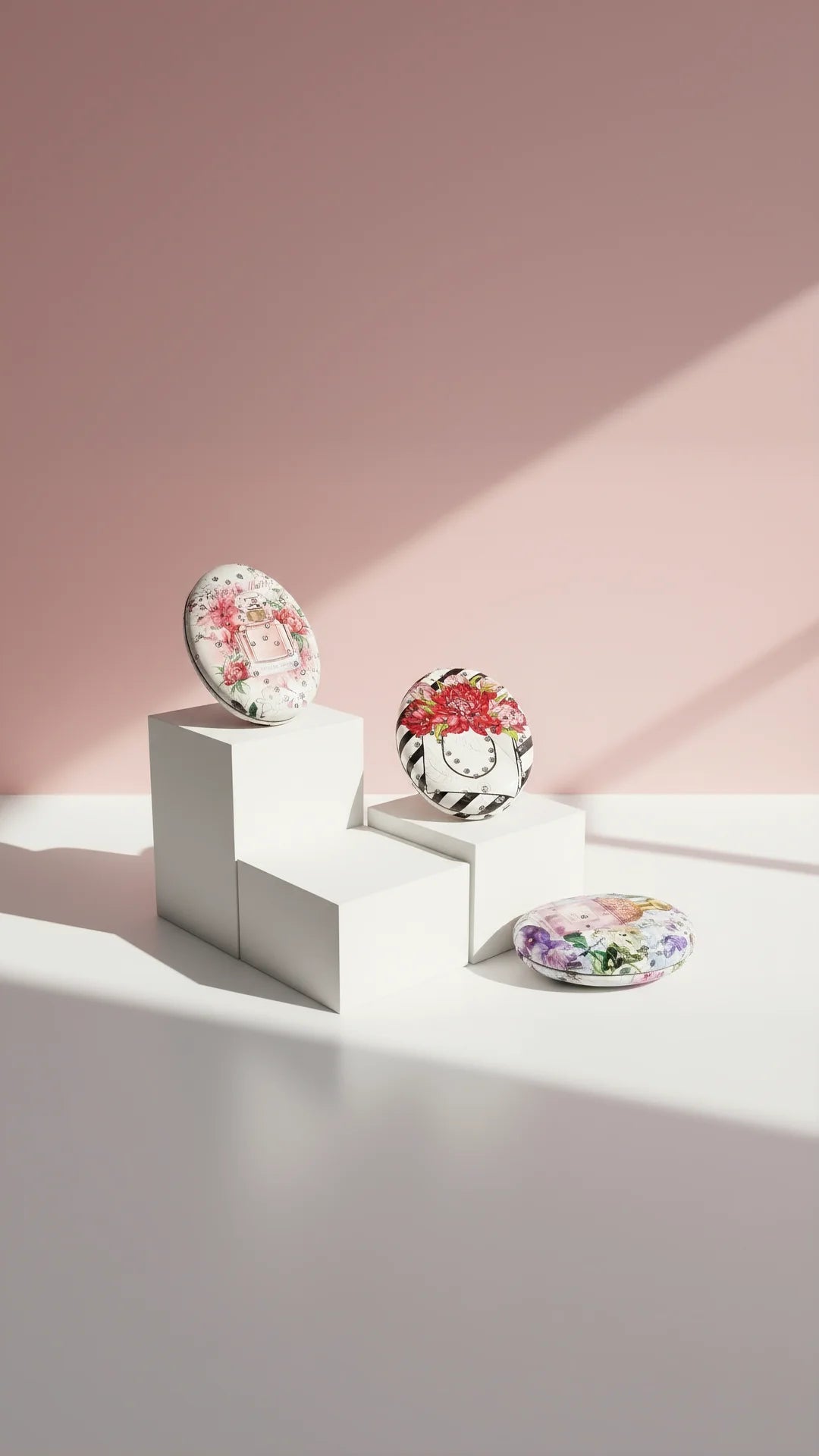 Sparkly Oval Perfume Bottle Compact Mirrors Pack of 12