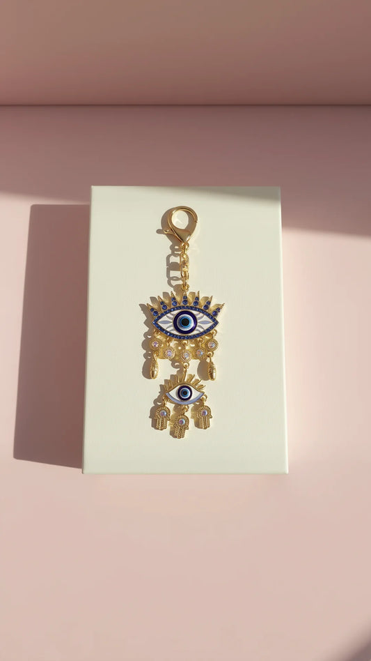 Evil Eye Dangly Crystal Key Ring & Bag Charm