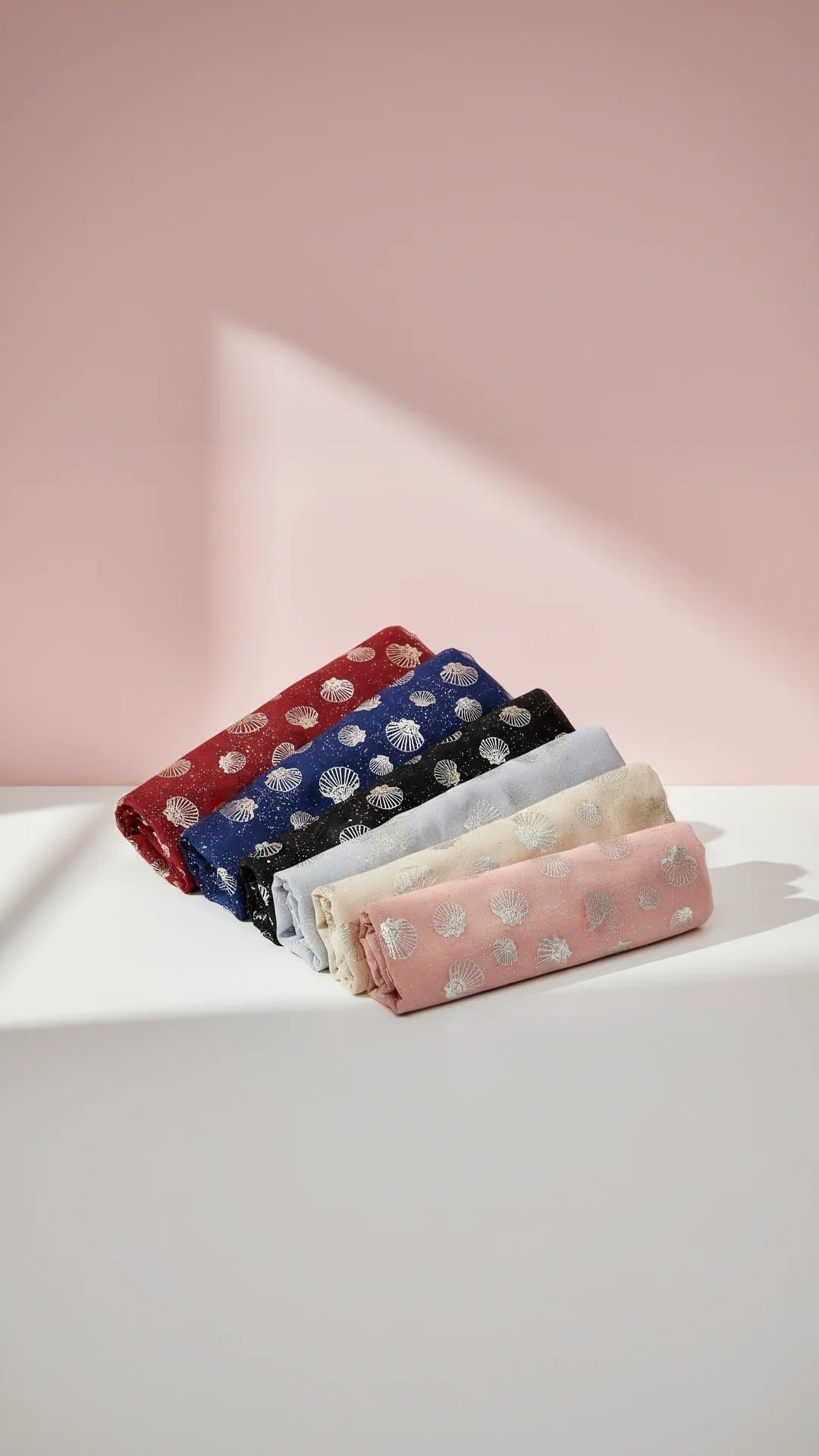 Seashell Shimmer Silver Foil Scarf Pack of 12