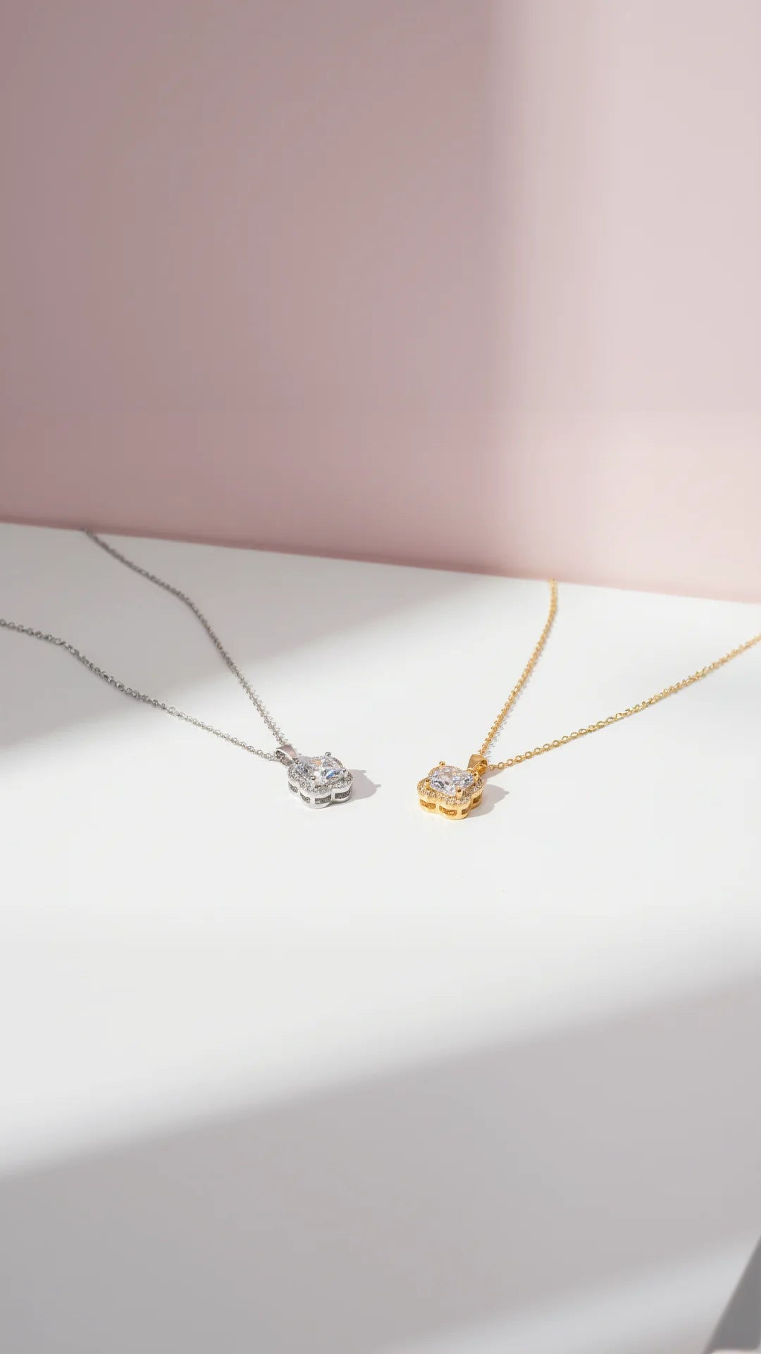 Clover Crystal Pendant Necklace