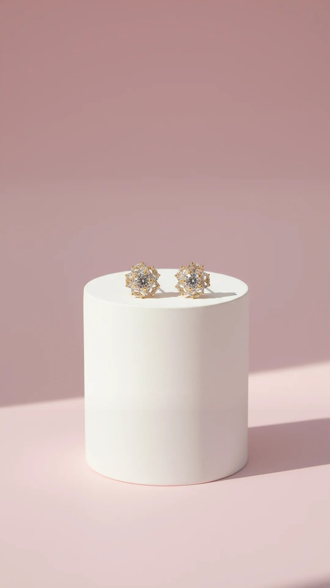 Round Cut Cluster Crystal Stud Earrings