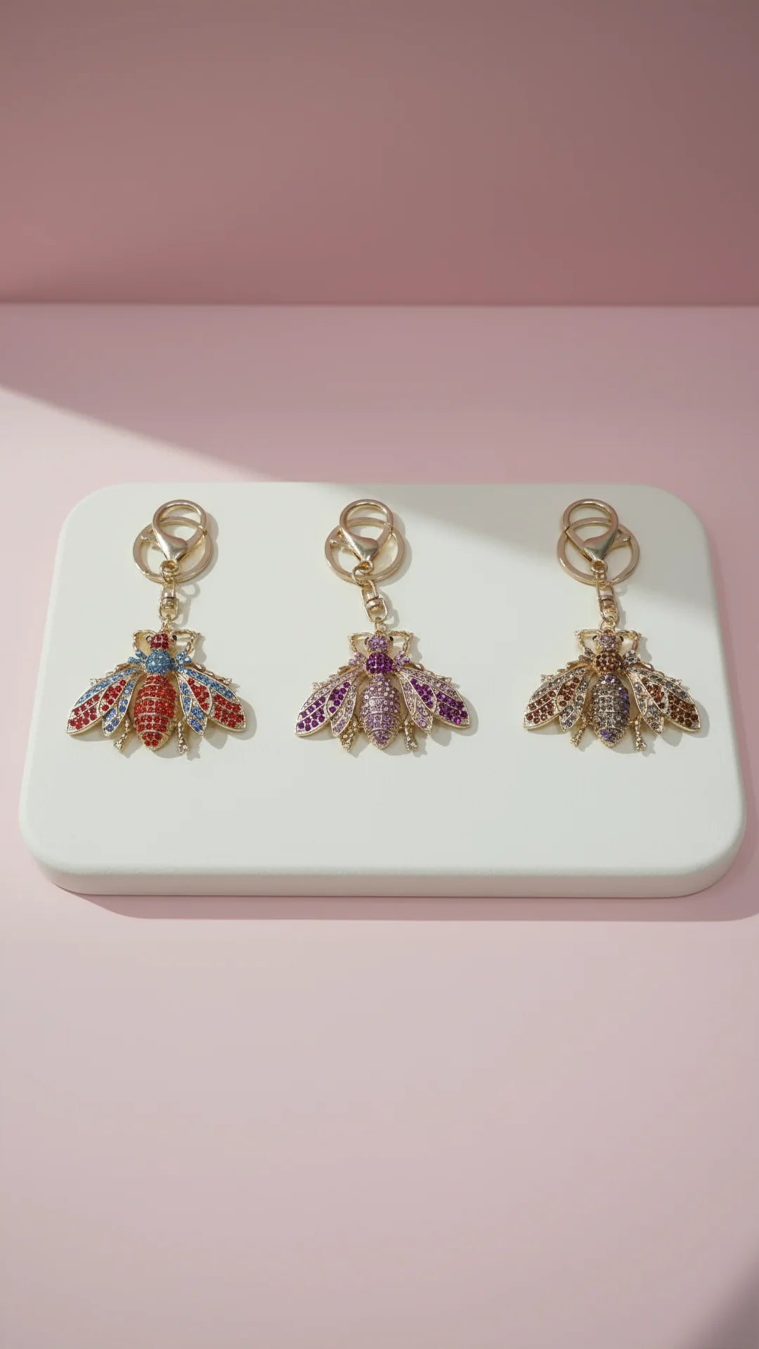 Wasp Crystal Key Ring & Bag Charm
