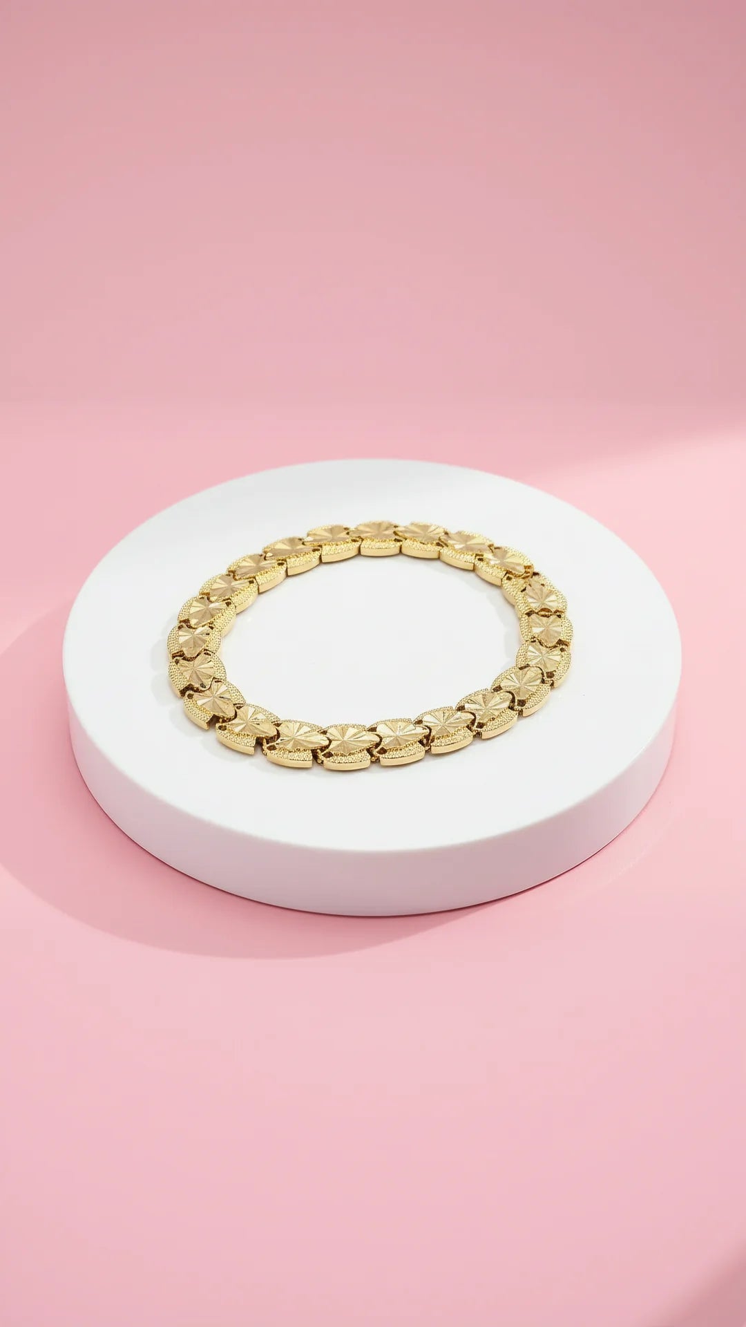 Waterproof 24k Gold Plated Geometric Link Bracelet