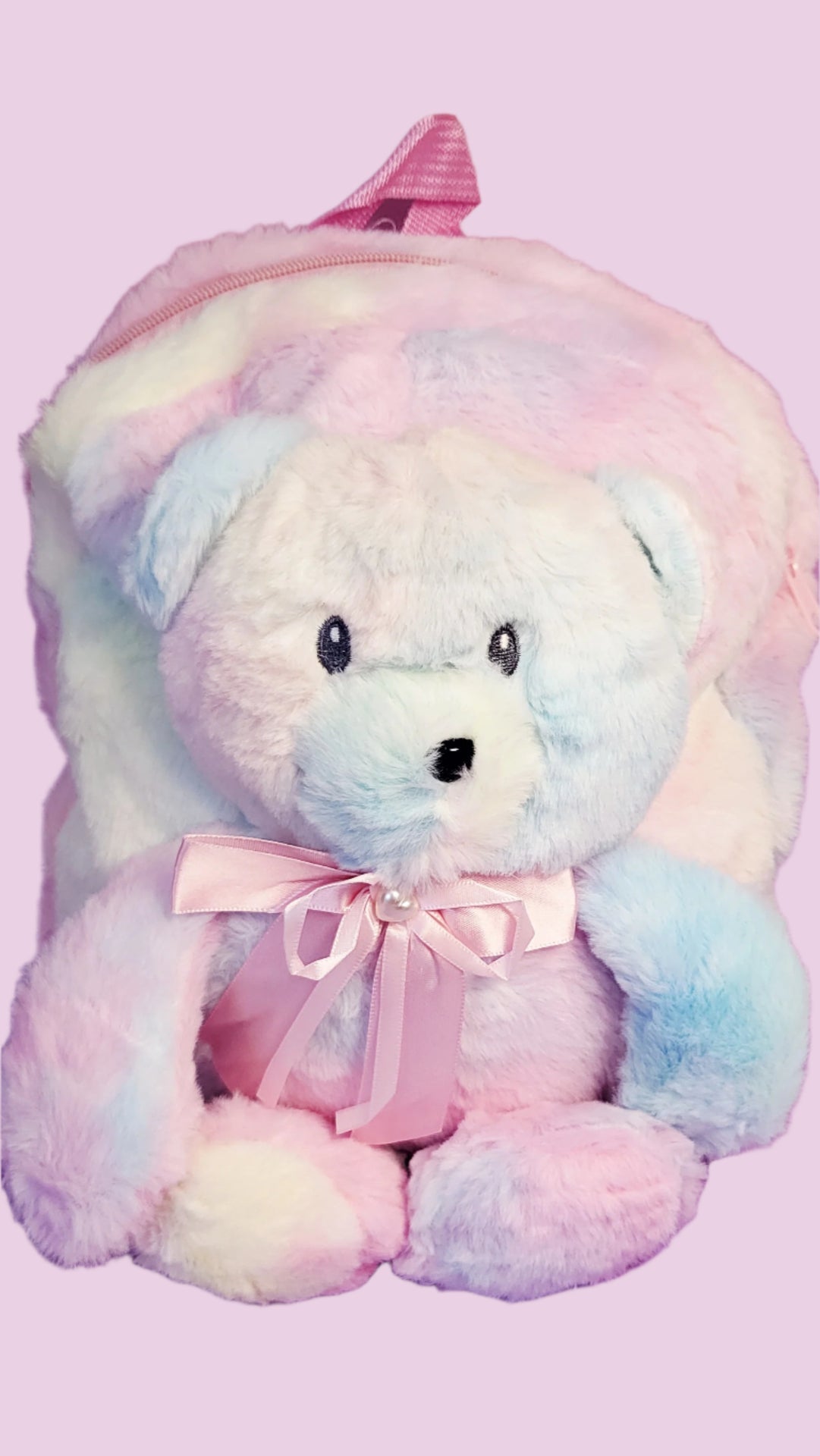 Plush Pastel Fluffy Teddy Bear Backpack