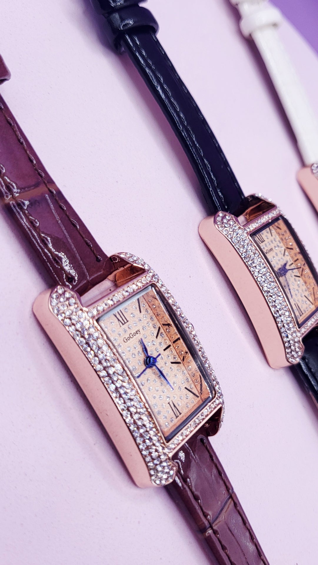Crystal Bezel Square Quartz Watch