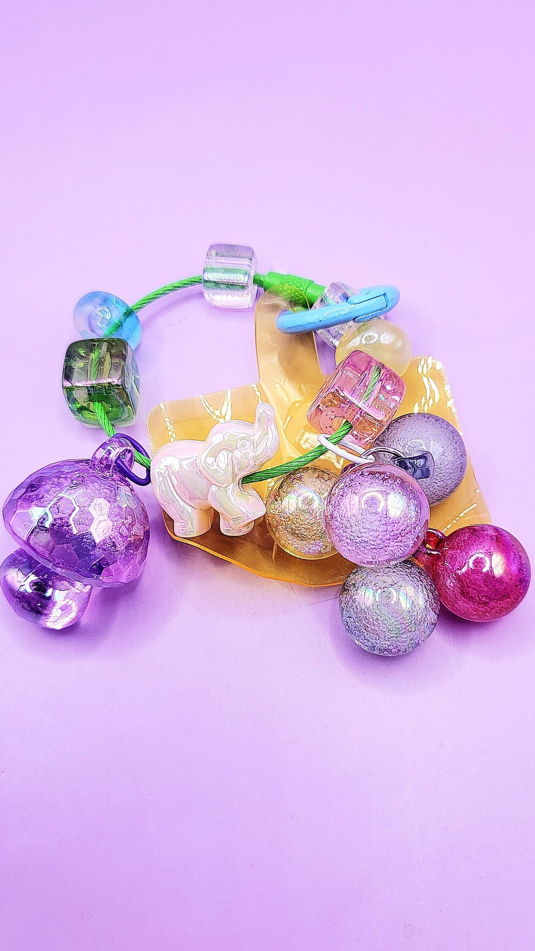 Elephant with Enchanted Toadstool Bubble Keyring, Phone Charm & Bag Accessory