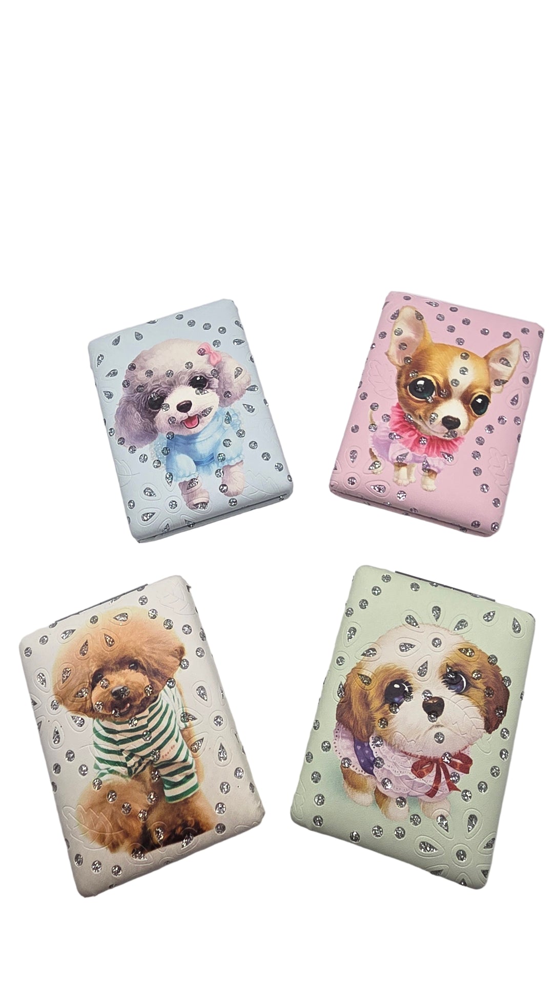Puppy Sparkly Compact Mirrors Pack of 12