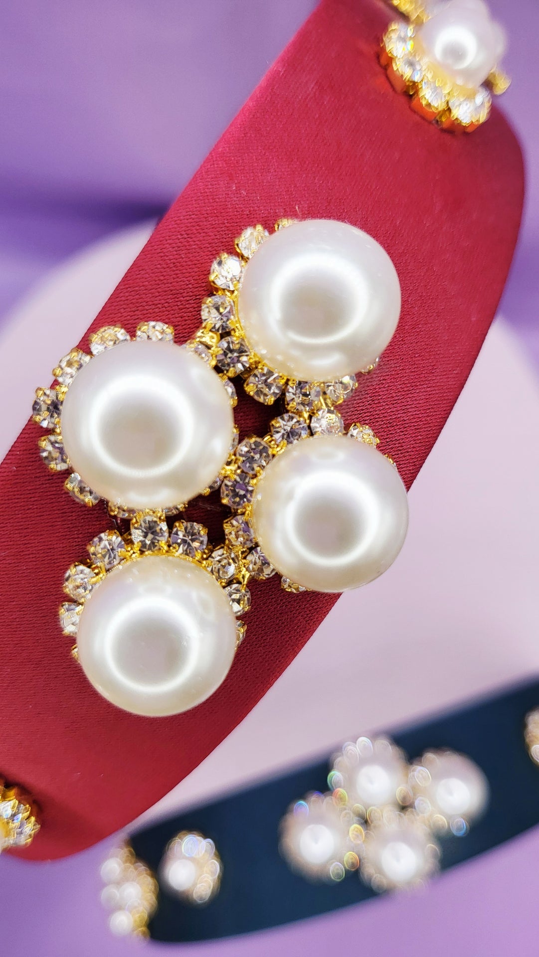 Pearl & Crystal Cluster Hair band