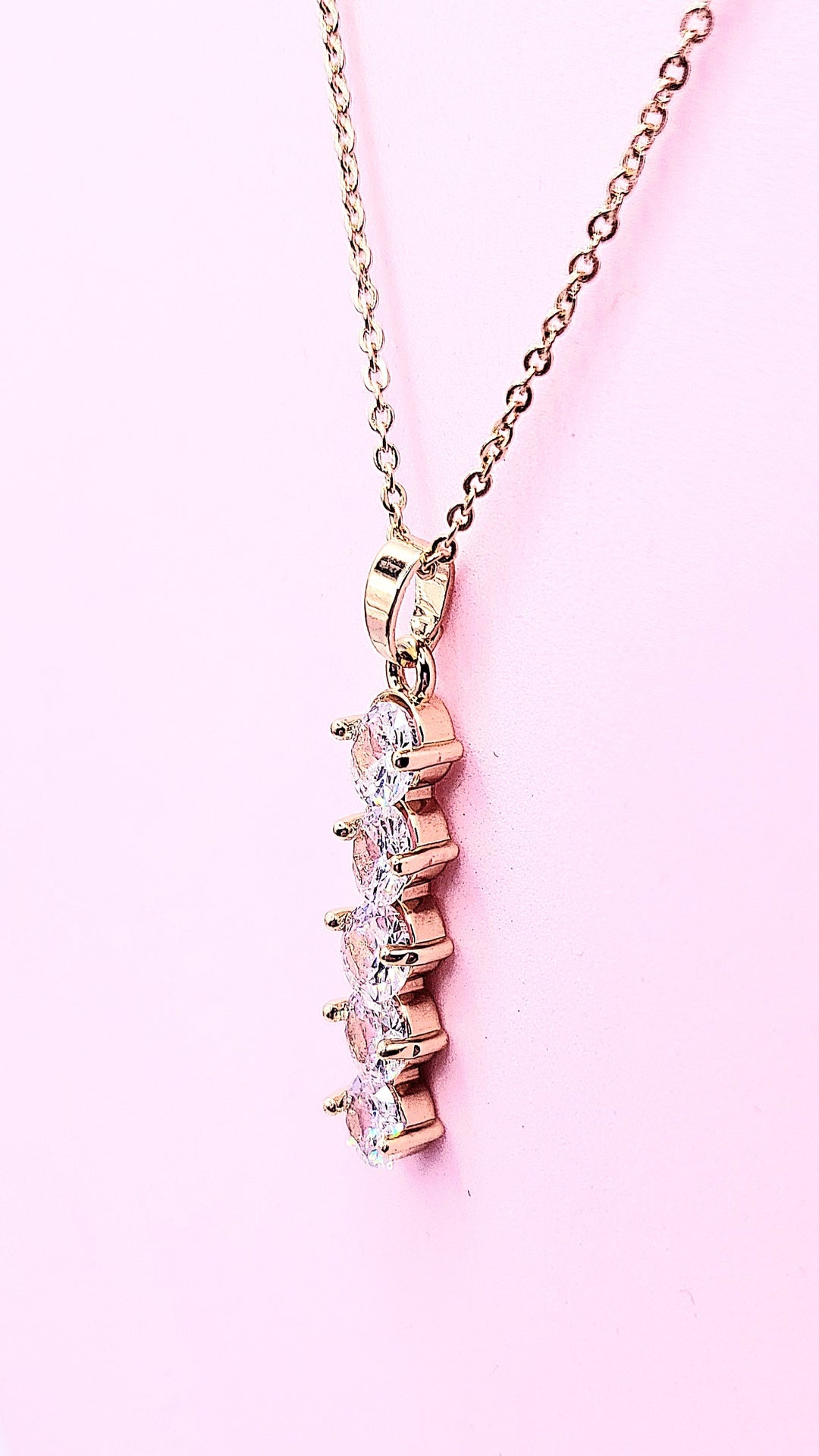 Oblong Drop Crystal Necklace