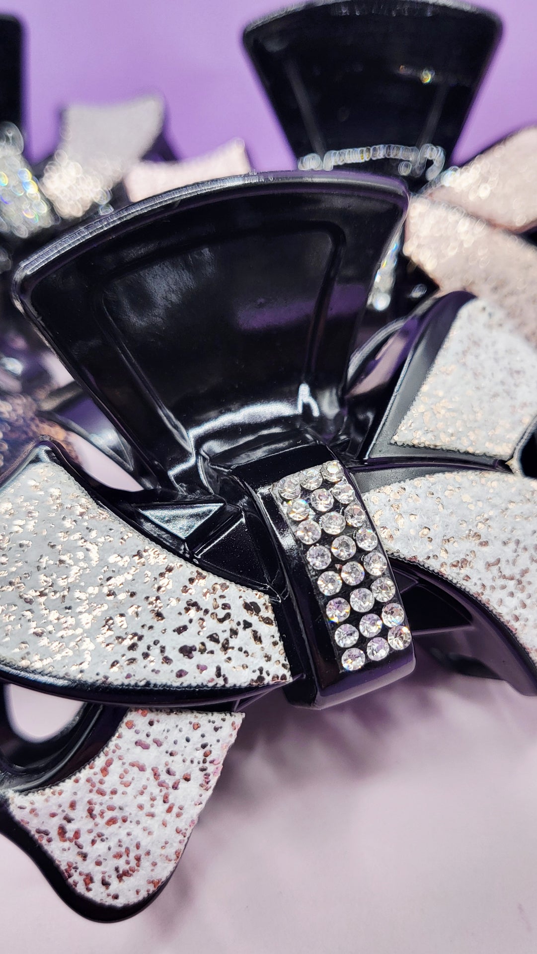 Crystal Bow Hair Clamps Pack of 12