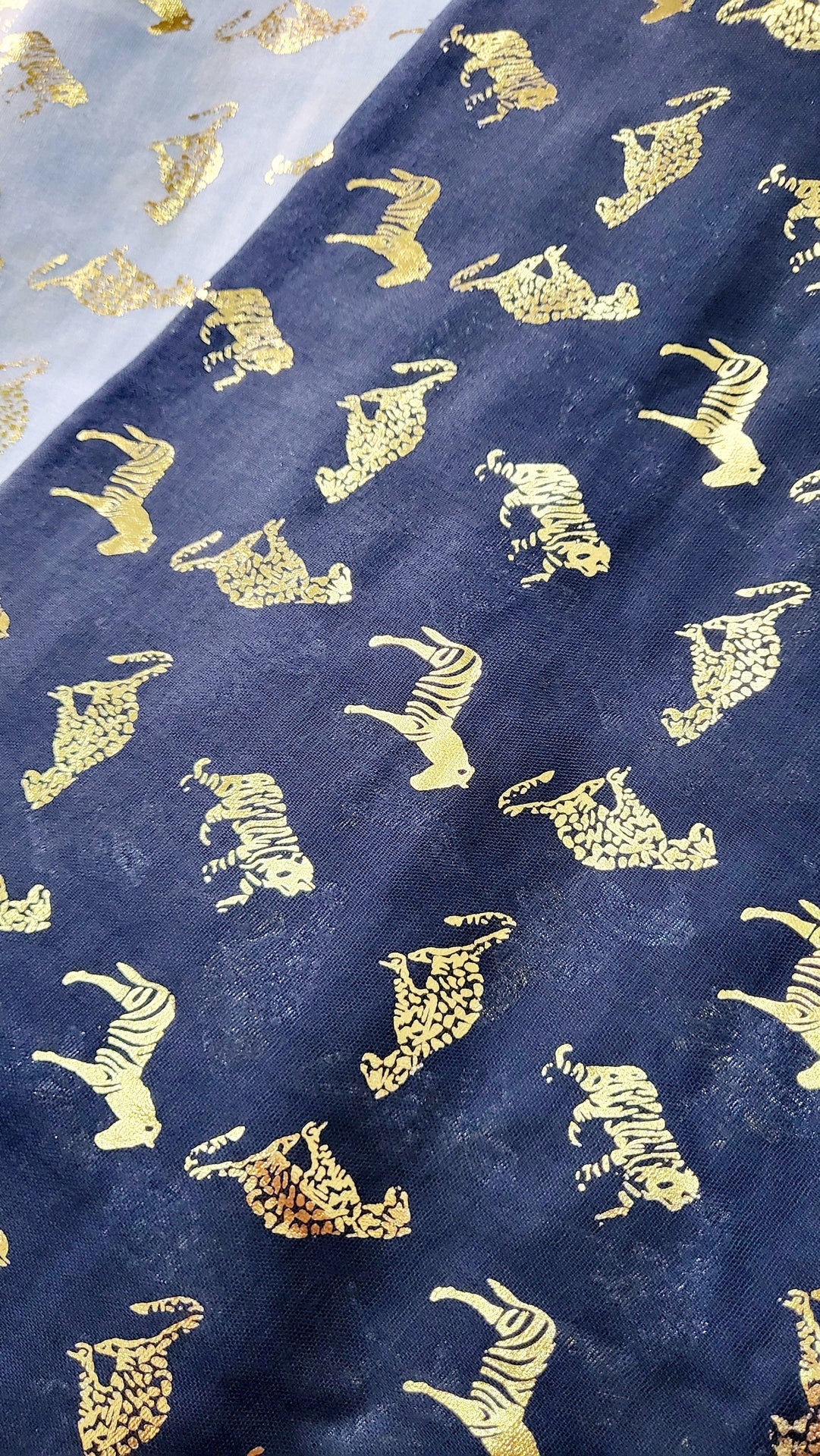 Safari Shimmer Gold Foil Scarf Pack of 12