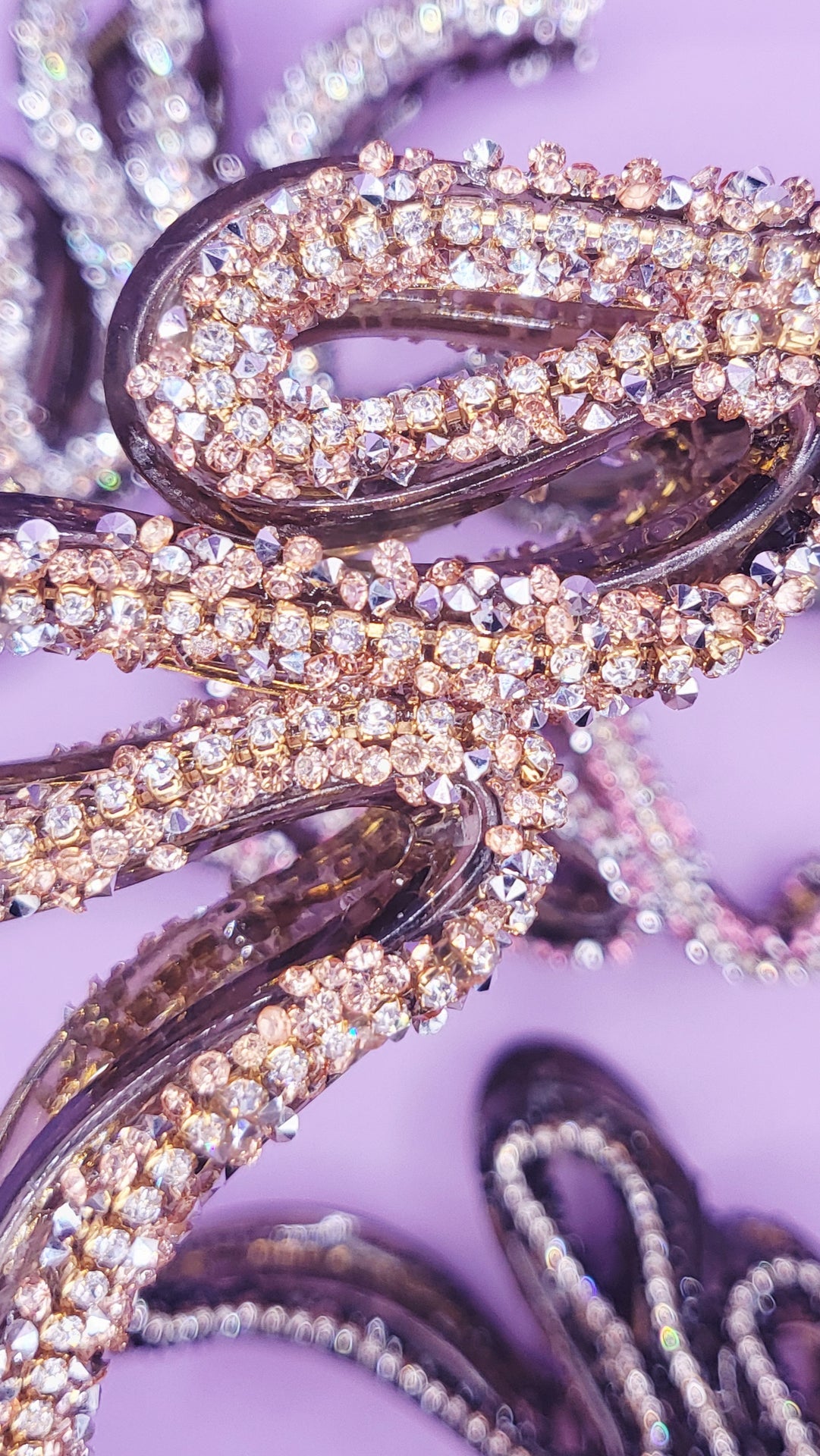 Swirl Rhinestone Sparkly Hair Clamps Pack of 12