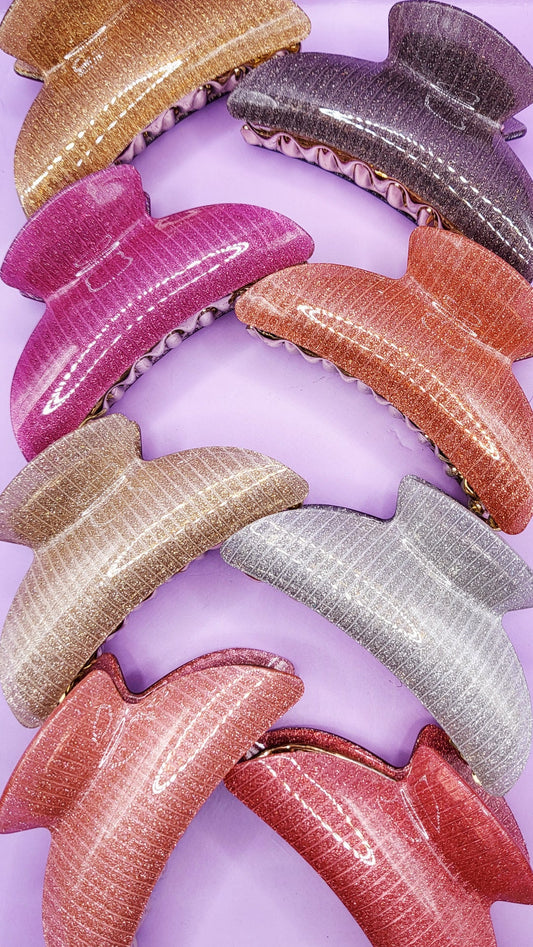 Shiny Sparkly Hair Clamps Pack of 12