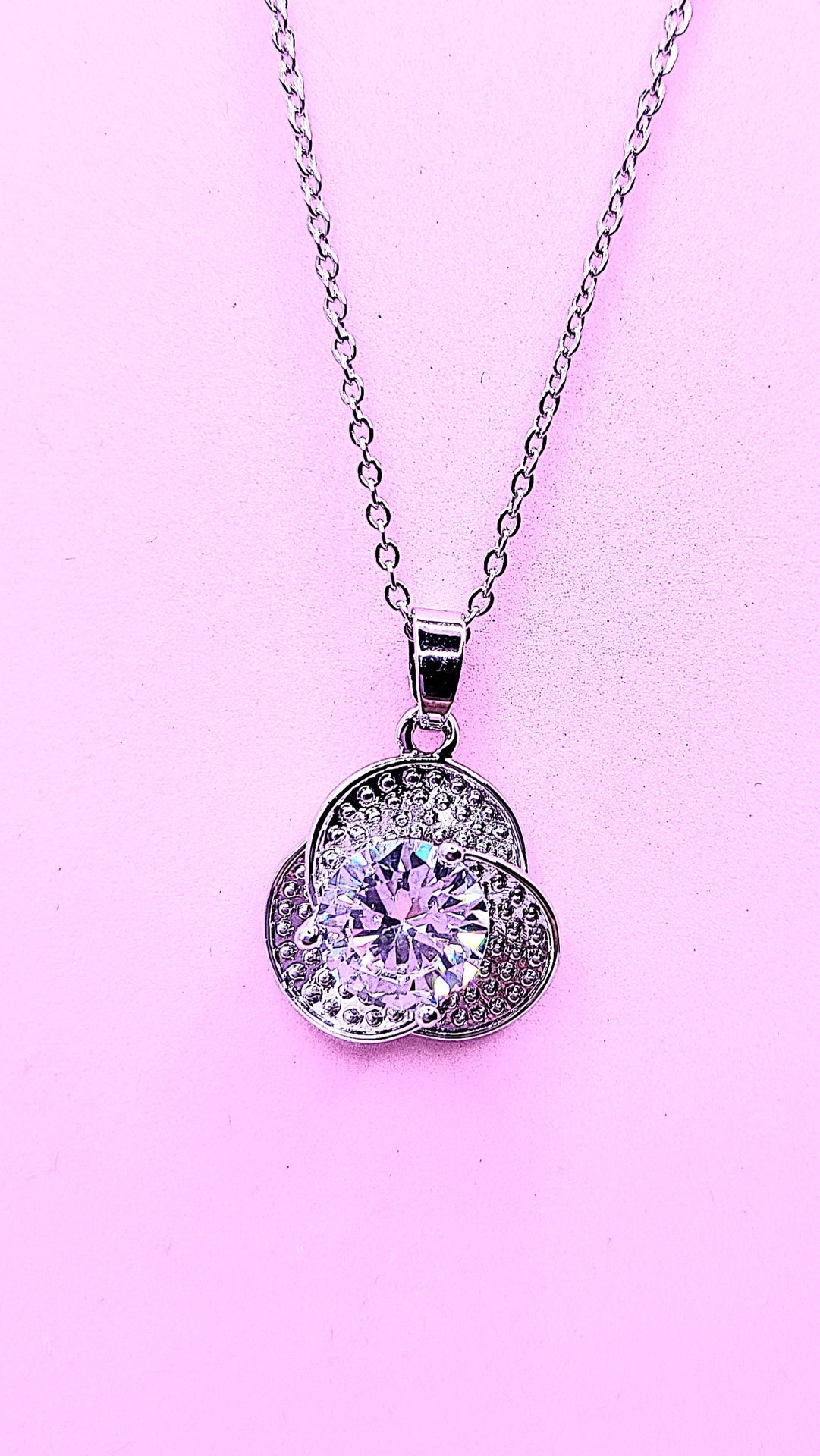 Flower Drop Crystal Pendant Necklace