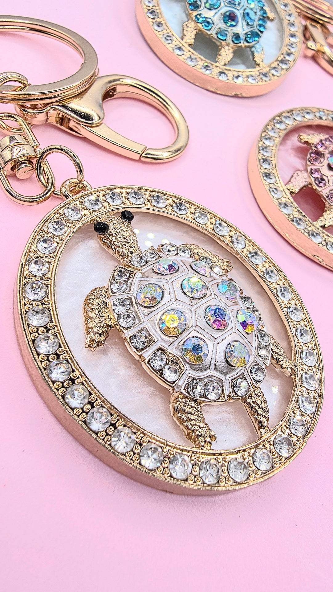 Tortoise Turtle Crystal Key Ring & Bag Charm