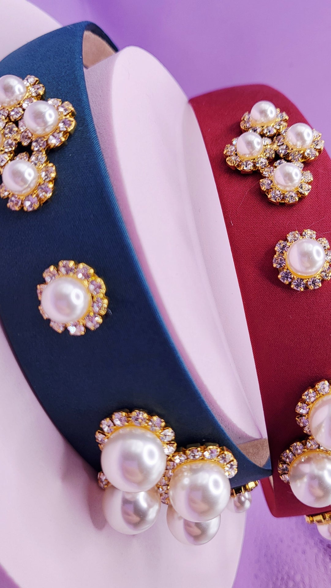 Pearl & Crystal Cluster Hair band