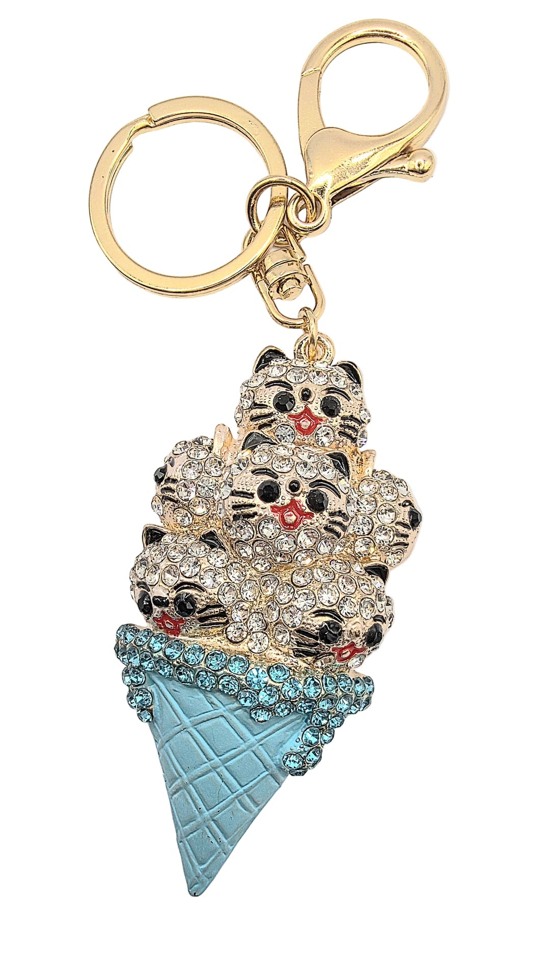 Icecream Crystal Cats KeyRing & Bag Charm
