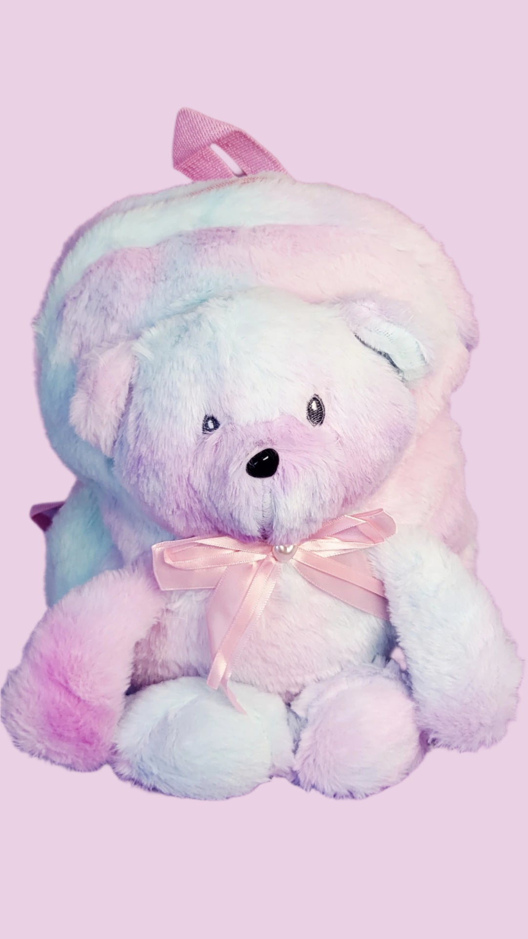 Plush Pastel Fluffy Teddy Bear Backpack