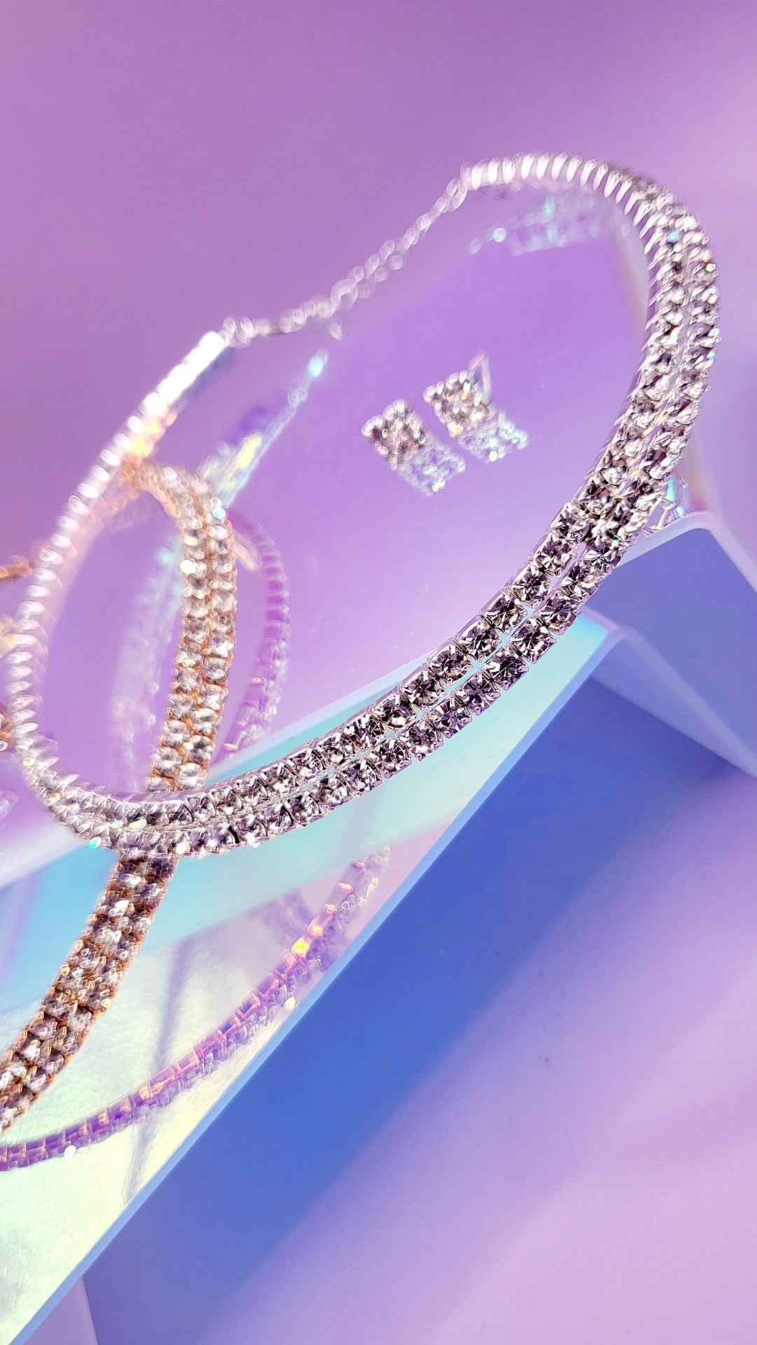 Queen Glam Crystal Duo Choker & Earrings - Premium Jewellery and Fashion Accessories - SASHA. | GB, England