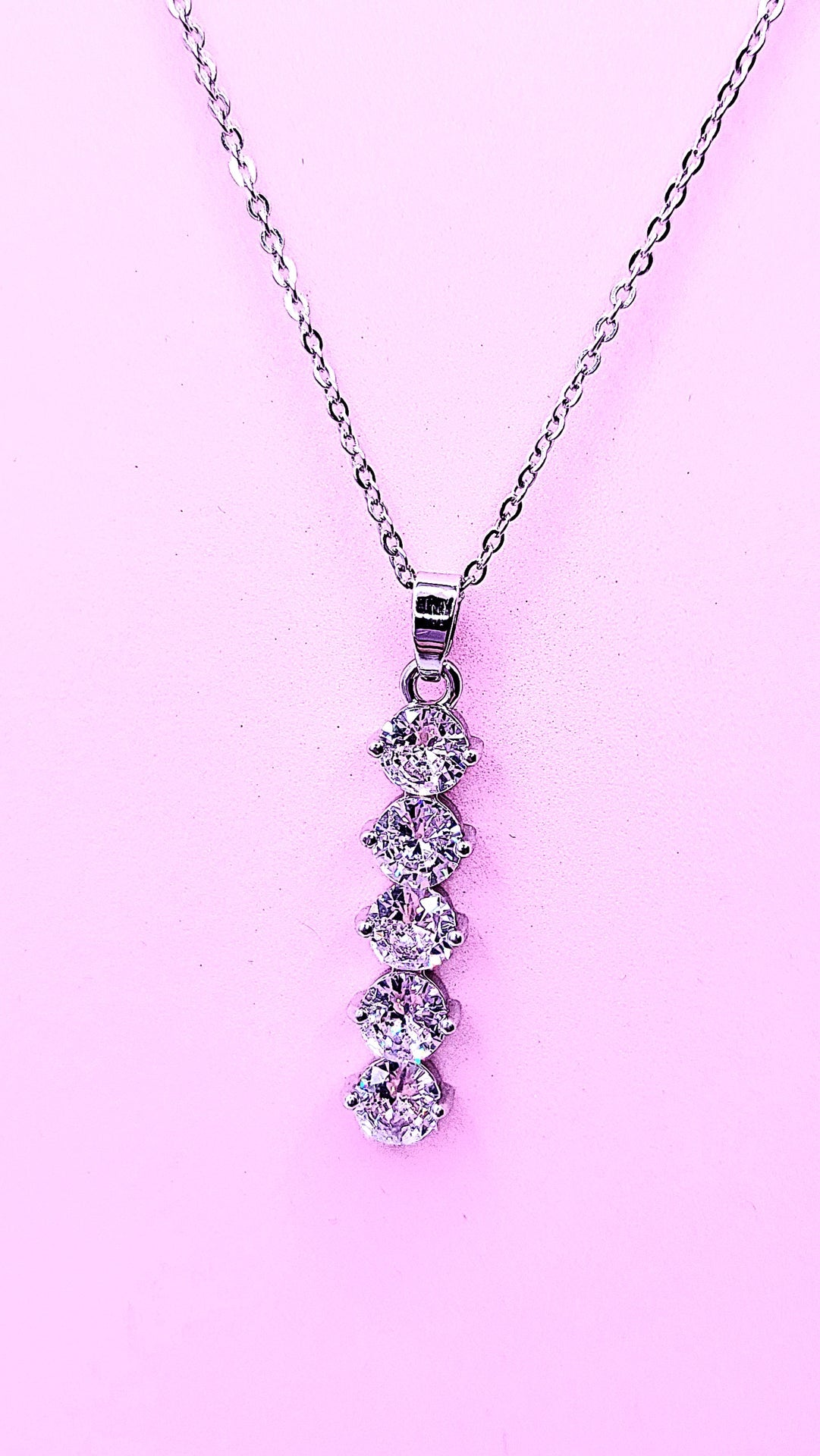 Oblong Drop Crystal Necklace