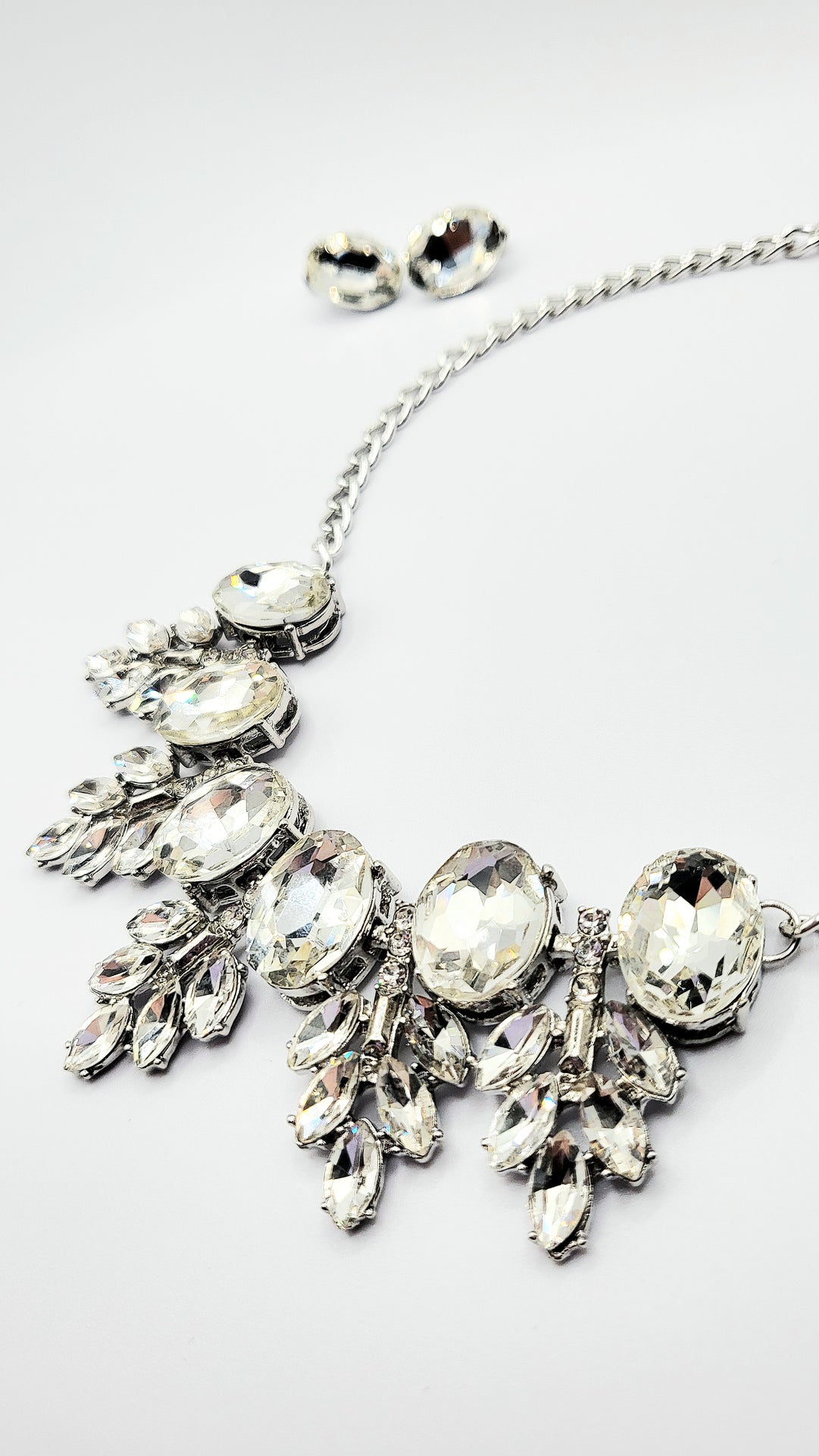 Feather Crystal Necklace & Earrings Set