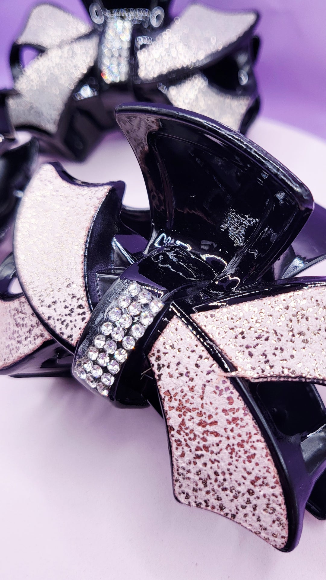 Crystal Bow Hair Clamps Pack of 12