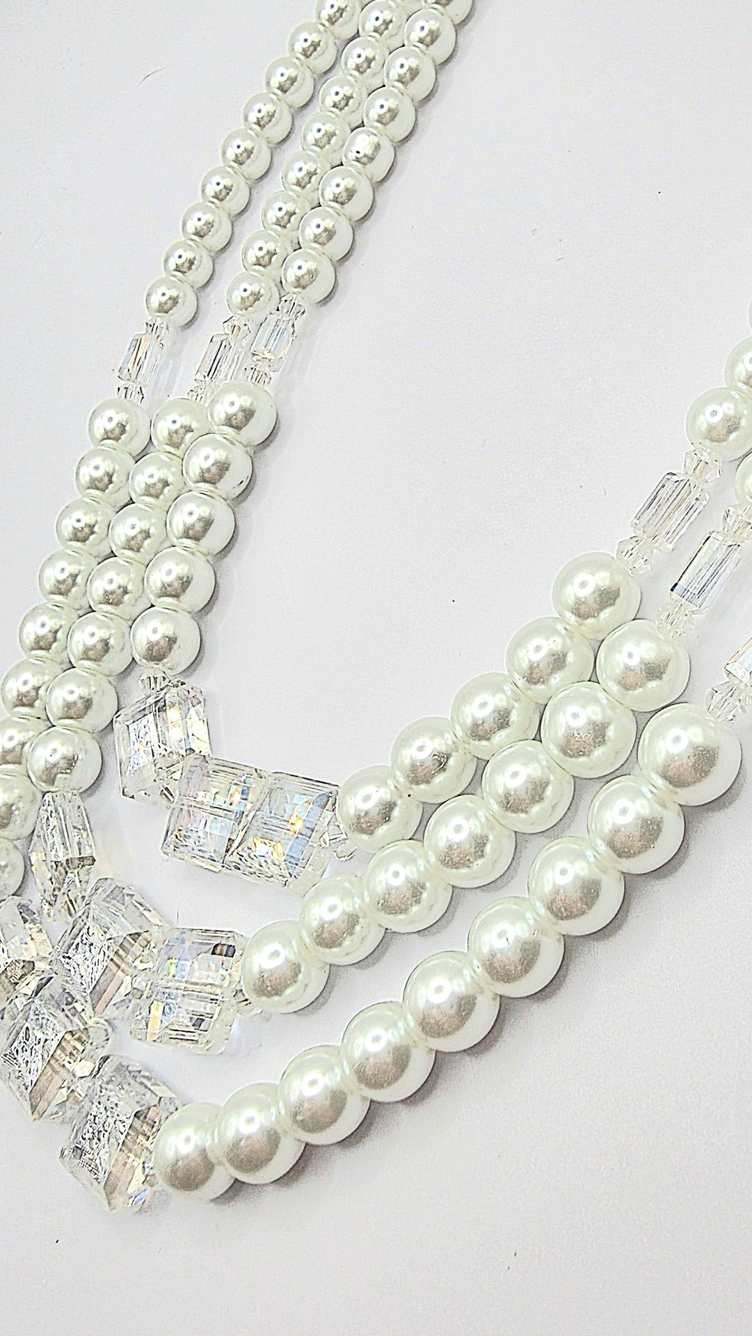 Square Pearl Multi Layer Necklace & Earrings