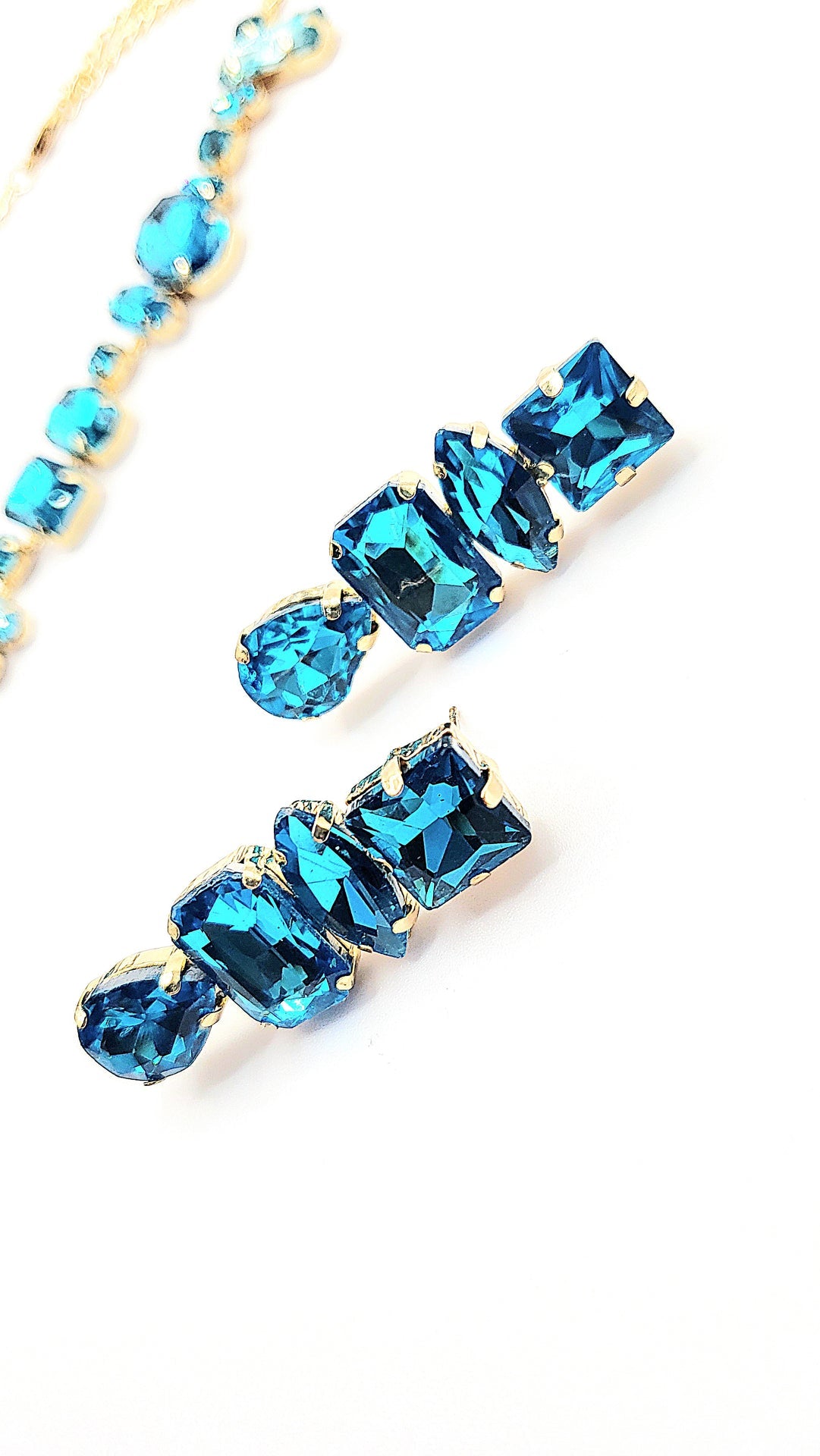 Blue Crystal Necklace & Earring Set
