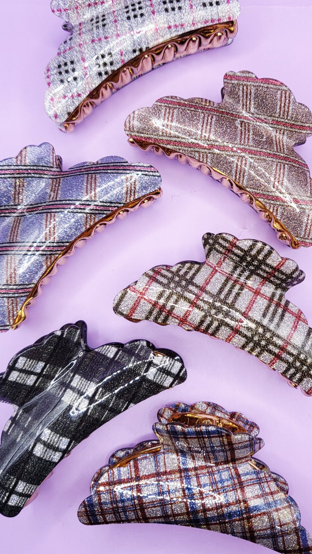 Shiny Sparkly Hair Clamps Pack of 12