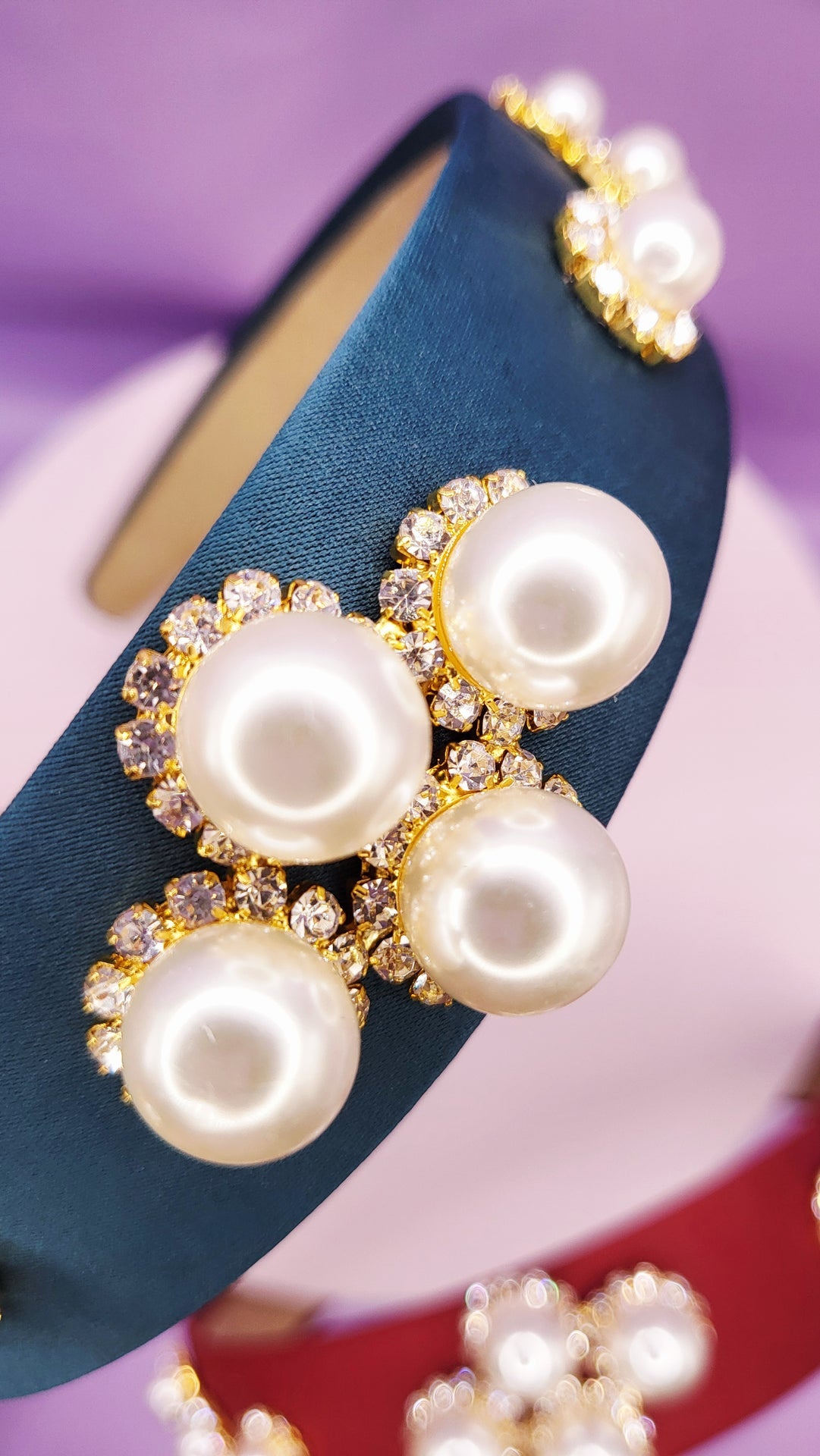 Pearl & Crystal Cluster Hair band