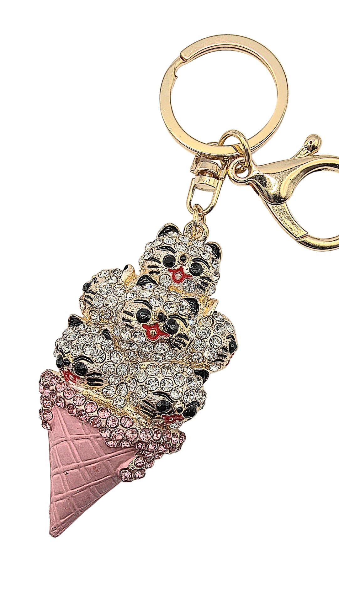 Icecream Crystal Cats KeyRing & Bag Charm