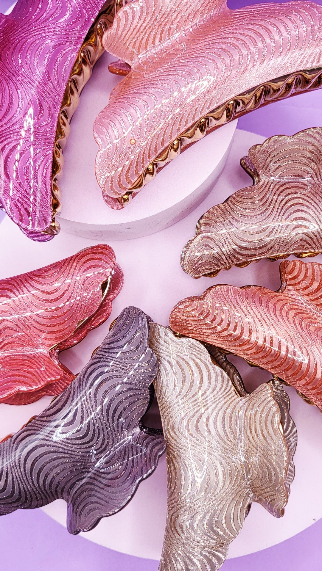 Shiny Sparkly Hair Clamps Pack of 12