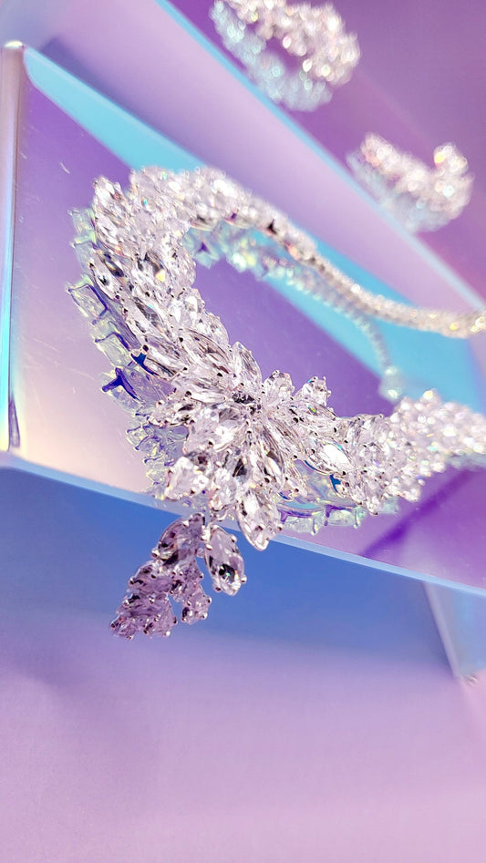 Luxe Ice Crystal Duo Necklace & Earrings