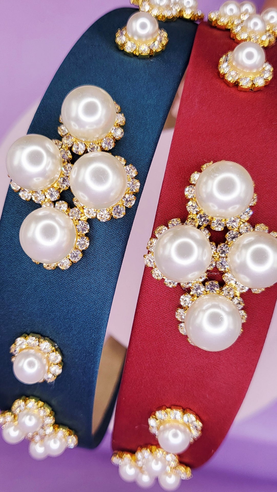 Pearl & Crystal Cluster Hair band