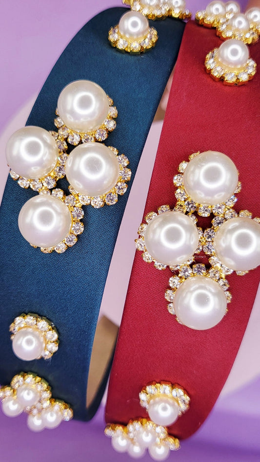 Pearl & Crystal Cluster Hair band
