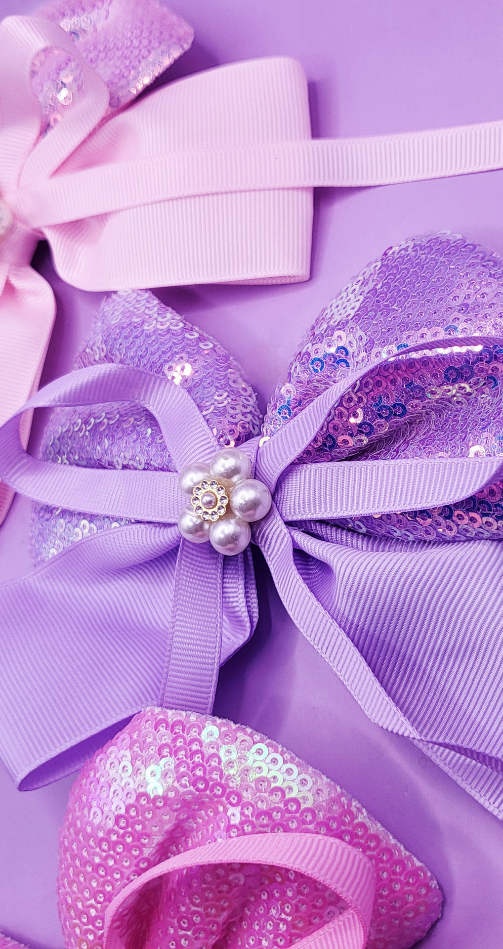 Pearl Sparkly Hair Bow Clip Slide Bows Pack of 12