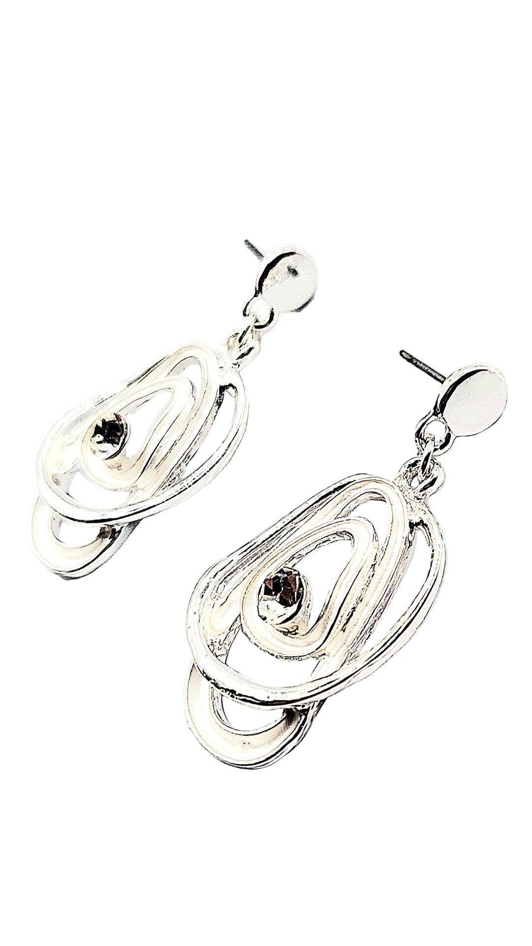 Abstract Layered Crystal Necklace & Earrings Set