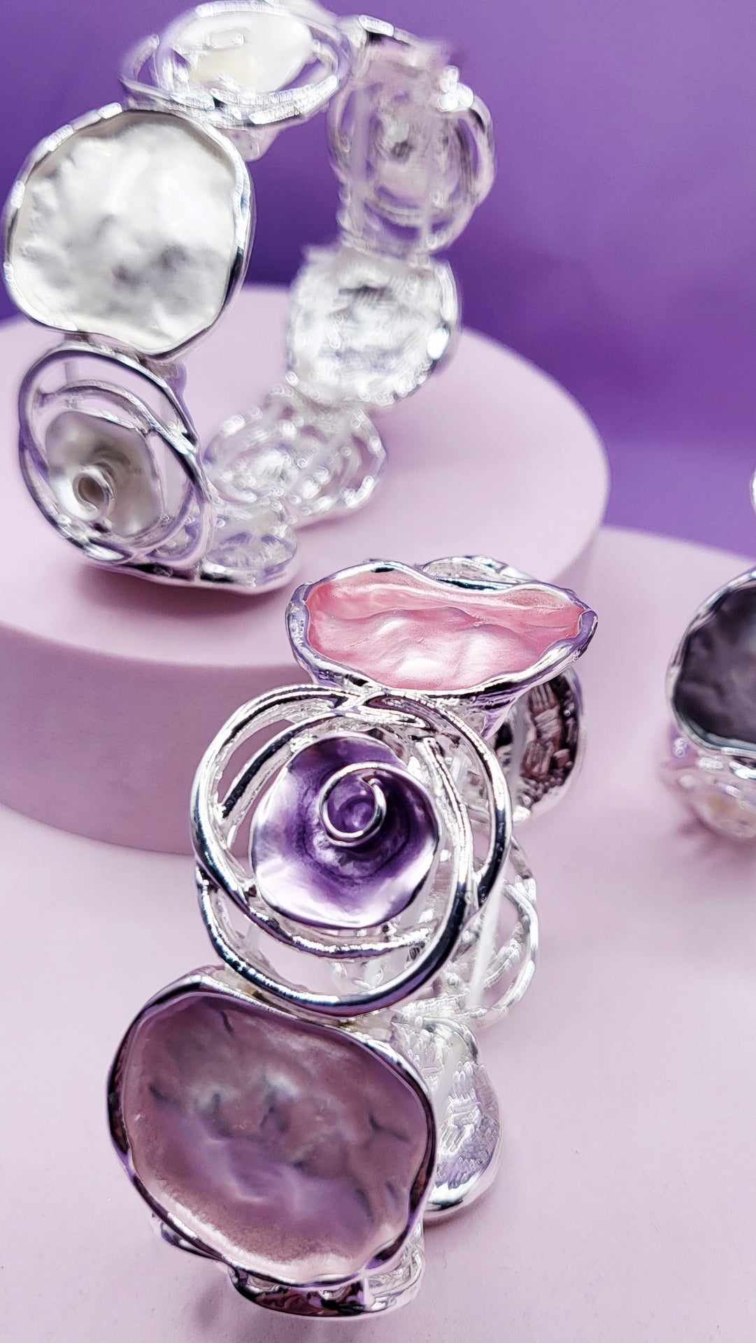 Abstract Rose Flower Bracelet