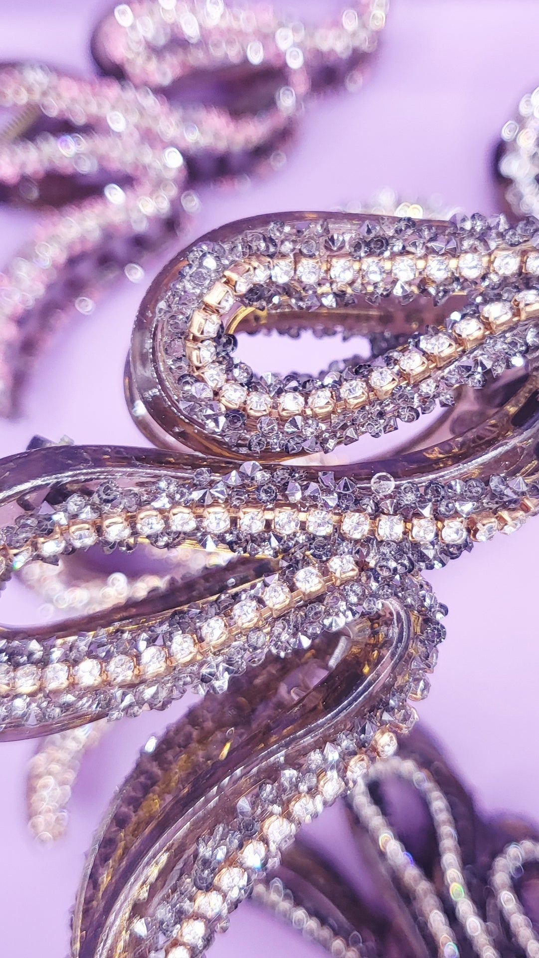 Swirl Rhinestone Sparkly Hair Clamps Pack of 12