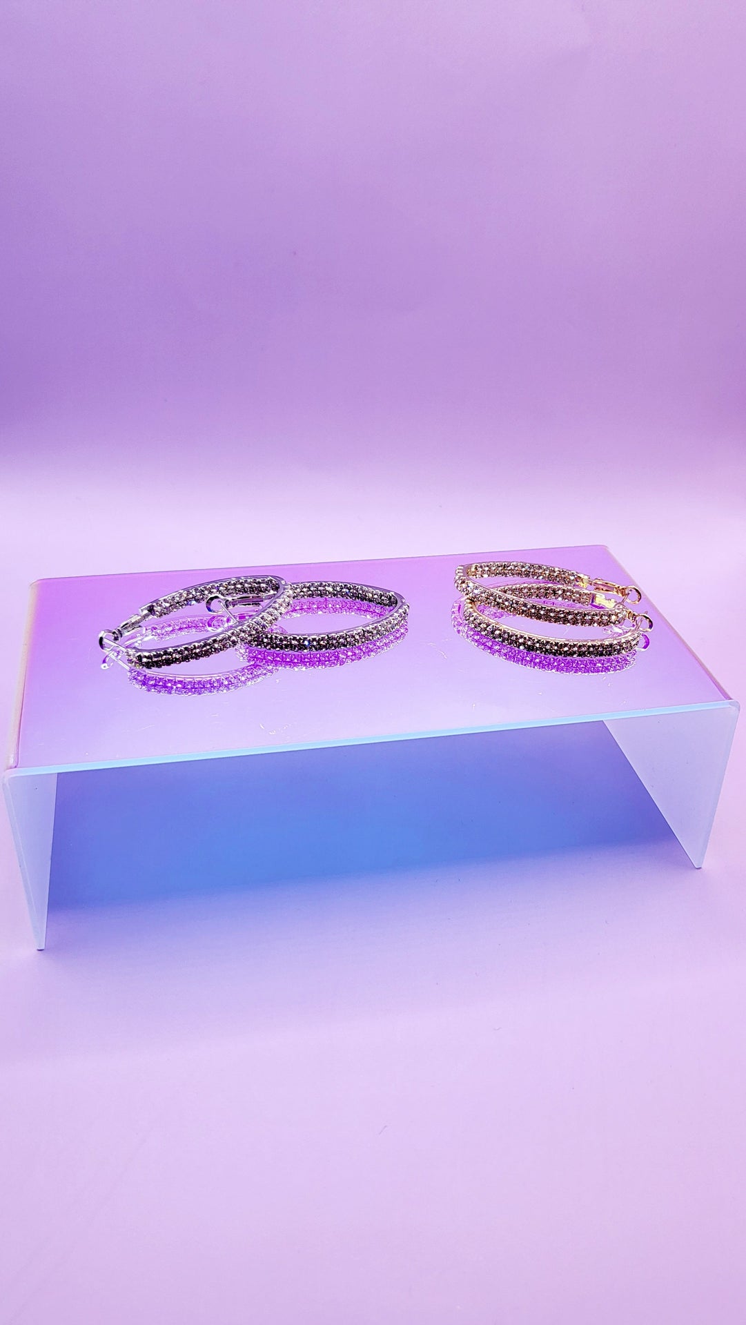 Alani Crystal Medium Hoop Earrings