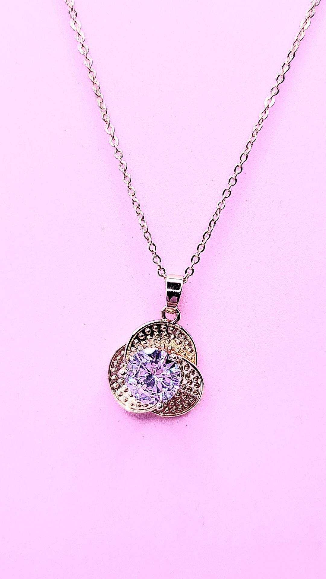 Flower Drop Crystal Pendant Necklace