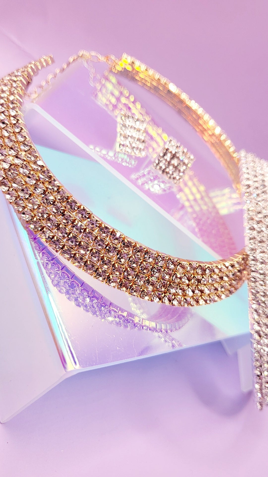 Queen Glam Crystal Duo Choker & Earrings - Premium Jewellery and Fashion Accessories - SASHA. | GB, England