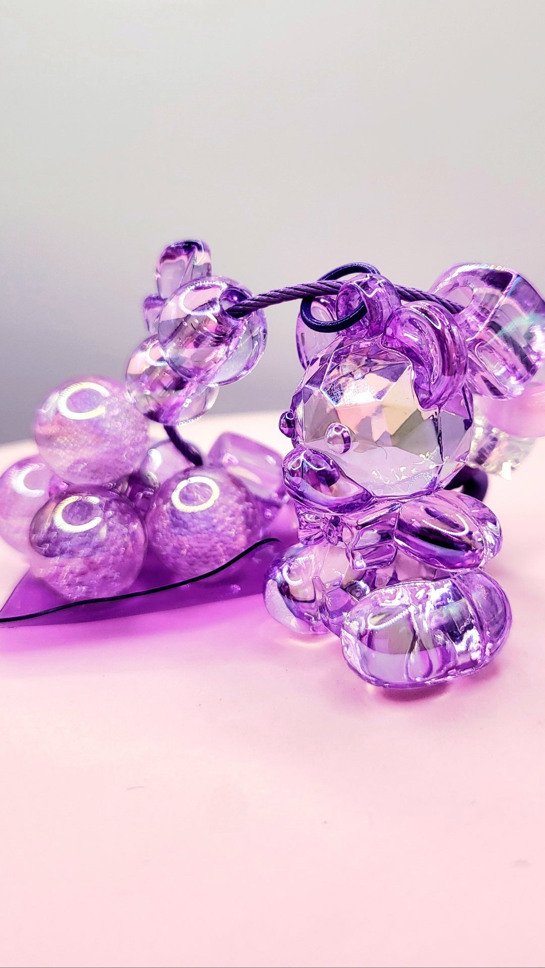 Teddy Bear Bubble Keyring, Phone Charm & Bag Accessory