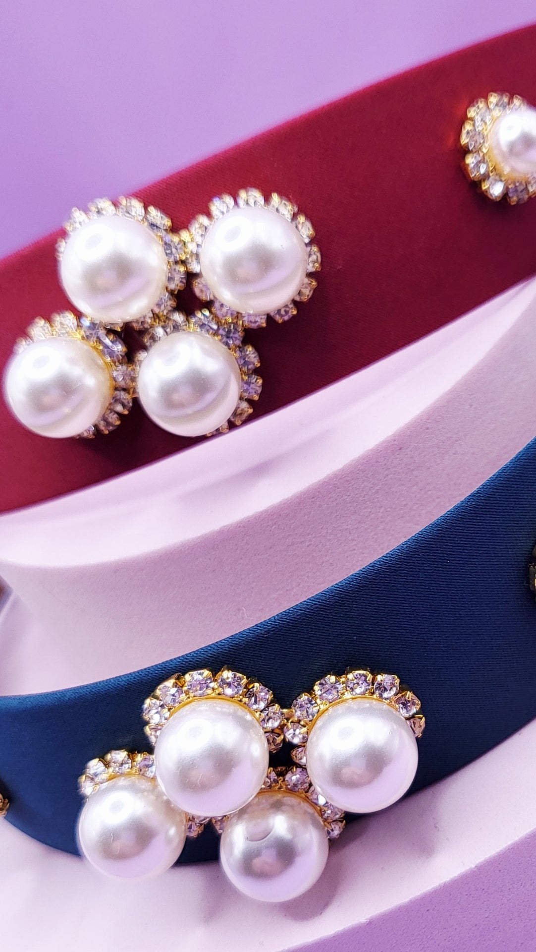 Pearl & Crystal Cluster Hair band