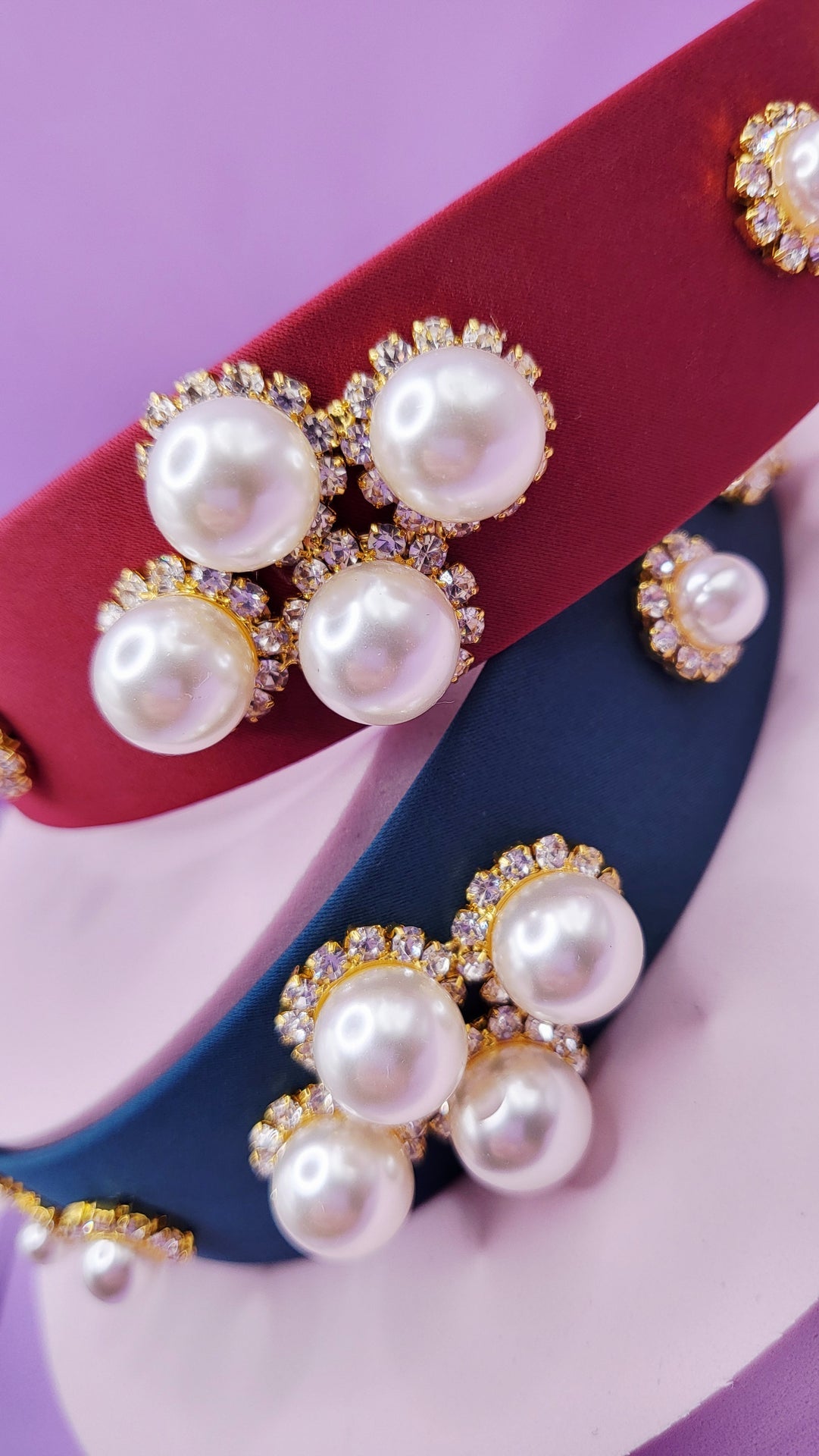 Pearl & Crystal Cluster Hair band