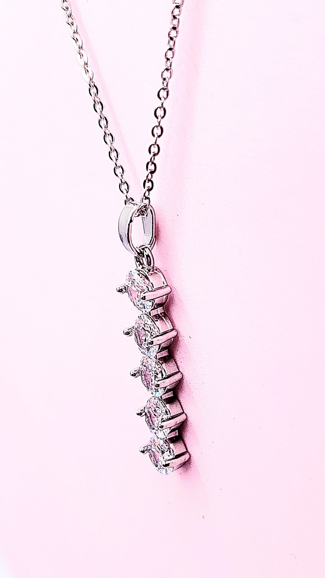Oblong Drop Crystal Necklace